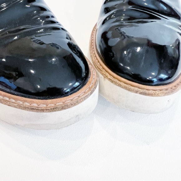 Vince Sanders Patent Leather Platform Slip On Sneakers Black Size 9 39 - Picture 3 of 11